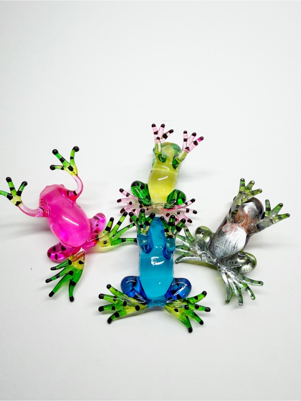 Art Glass Hand Painted Colorful Dart Frog Figurines - Picture 10 of 10